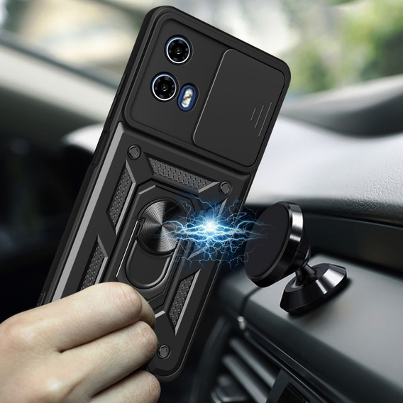 Husă blindată pentru Motorola Moto G24 / G24 Power / G04, CamShield Slide, negru
