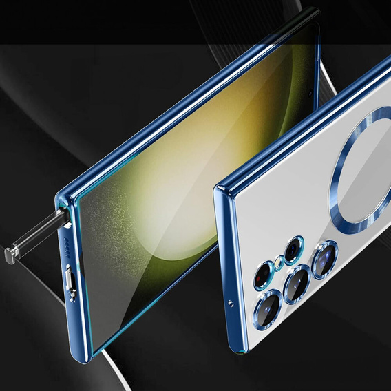 Huse pentru Samsung Galaxy S23 Ultra, MagSafe Hybrid, albastru închis