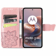 Cu clapetă pentru Motorola Moto G86 5G, Butterfly, roz rose gold