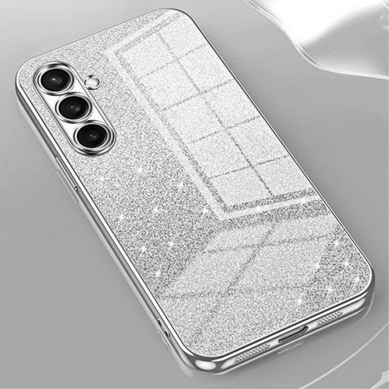 Husă Glitter CamShield pentru Samsung Galaxy A37 5G, argintiu