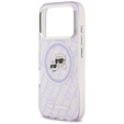 Husă MagSafe cu logo Karl & Choupette Heads IML Glitter Karl Lagerfeld pentru iPhone 17 Pro