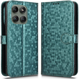 Husa cu clapetă pentru Motorola Edge 60 Pro, Wallet Rhombus, verde