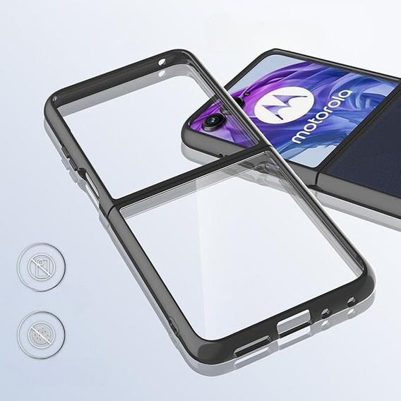 Huse pentru Motorola Razr 50 Ultra, Fusion Hybrid, transparent / negru