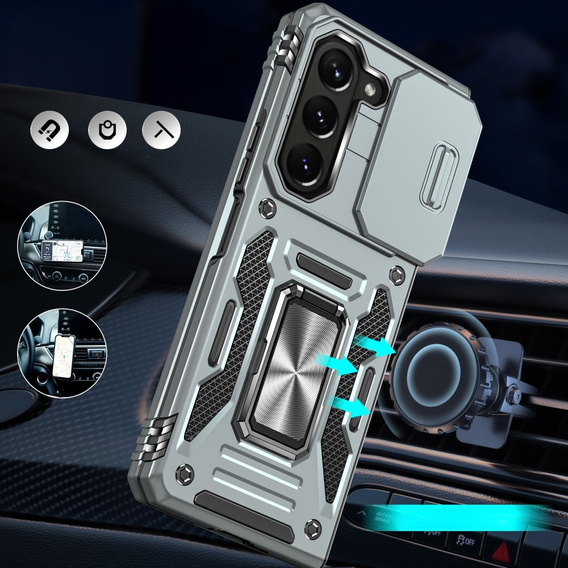 Husă blindată pentru Samsung Galaxy Z Fold6 5G, CamShield Slide, de argint