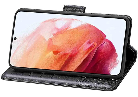 Cu clapetă pentru Motorola Moto E14, Butterfly, negru