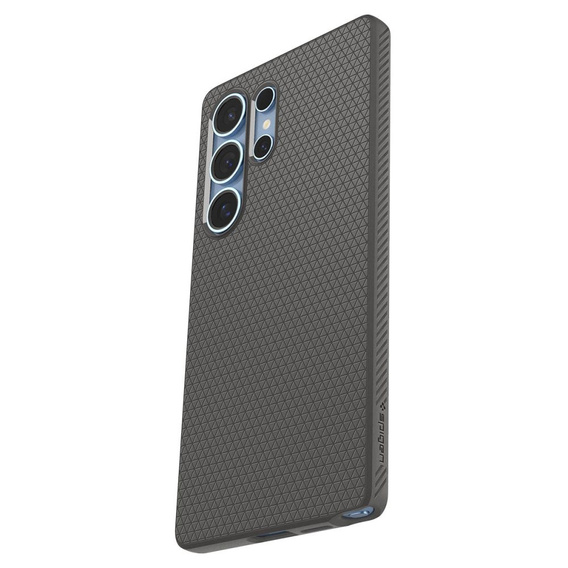 Carcasa Spigen pentru Samsung Galaxy S25 Ultra, Liquid Air, gri + 9H Tempered Glass