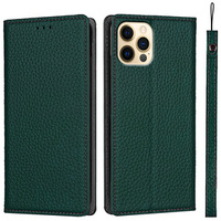 Husă din piele pentru iPhone 12 Pro Max, ERBORD Grain Leather, verde