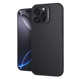 Carcasă pentru iPhone 16 Pro Max, carcasă blindată Nillkin, Carbon Fiber, pentru Magsafe, negru