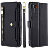 Cu clapetă pentru Samsung Galaxy Xcover 7, Wallet Zipper Pocket, negru