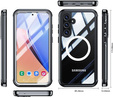 Husă pentru Samsung Galaxy A55 5G, Shockproof, cu sticlă, pentru MagSafe, negru