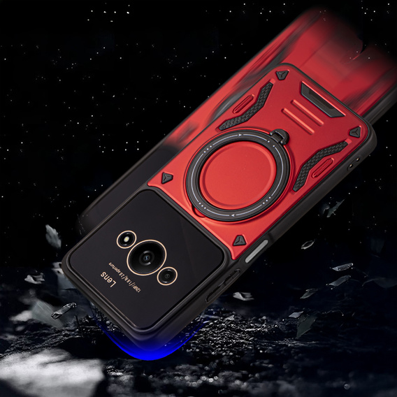 Husă blindată pentru Xiaomi Redmi A3, Magnetic Ring, roșu