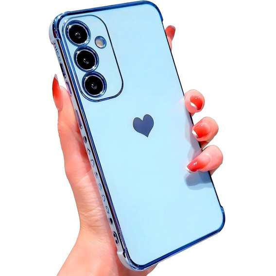 Husă pentru Samsung Galaxy S23 FE, Electro heart, albastru + Sticlă ceramică Full Glue