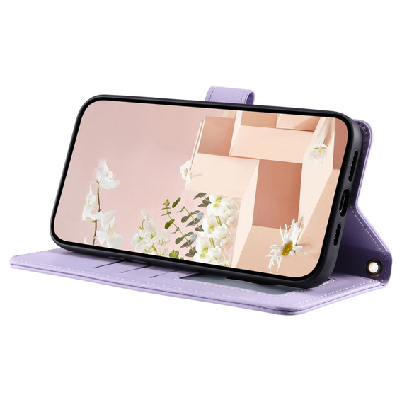 Husă cu clapetă pentru Xiaomi Redmi Note 13 Pro 4G, Rhombus Crossbody Leather, violet