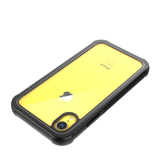 Carcasă pentru iPhone XR, Shockproof, cu folie, negru