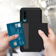 Huse pentru Huawei P30, Sliding Card Holder, negru