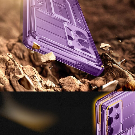 Husa pentru Samsung Galaxy S24 Ultra, Tongate MECH Series Clip, transparent / violet