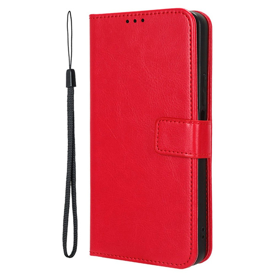 Cu clapetă pentru Xiaomi Redmi 14C / Xiaomi Poco C75, Crazy Horse Wallet, roșu