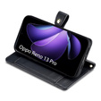 Cu clapetă pentru Oppo Reno 13 Pro, Wallet Zipper Pocket, negru