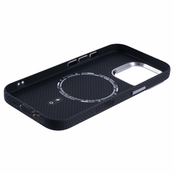Carcasa pentru iPhone 16 Pro, Carbon Fiber MagSafe, negru