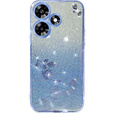 Husă pentru Infinix Hot 30i, Glitter Flower,  albastru