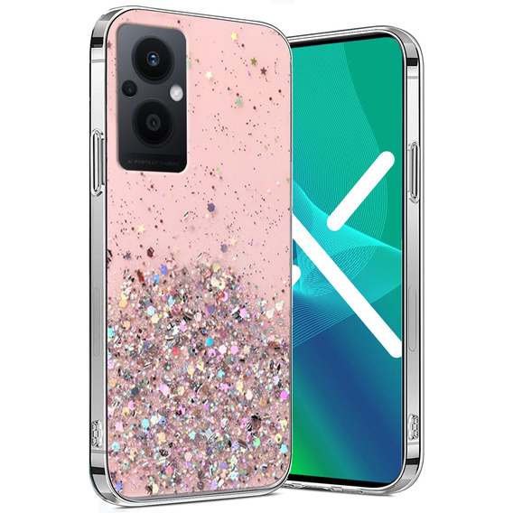 Huse pentru Oppo Reno7 Lite 5G, Glittery, roz