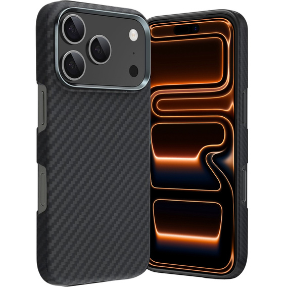 Husă pentru iPhone 17 Pro, fibră de carbon, pentru MagSafe, negru