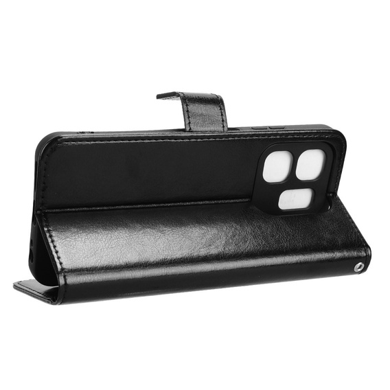 Cu clapetă pentru Infinix Hot 50i 4G, Crazy Horse Wallet, negru