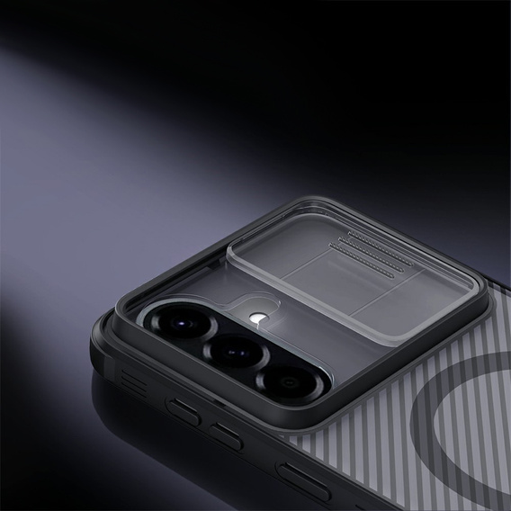 Husă magnetică Nillkin CamShield Pro pentru Samsung Galaxy A57 5G, transparentă/neagră