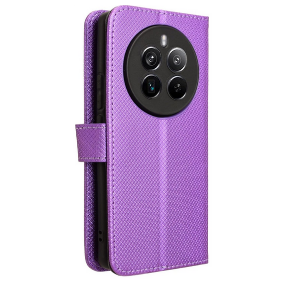 Cu clapetă pentru Realme 12 Pro 5G / 12 Pro+ 5G, Wallet Smart Magnet, violet