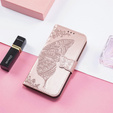 Cu clapetă pentru Xiaomi Redmi Note 14 4G, Butterfly, roz rose gold