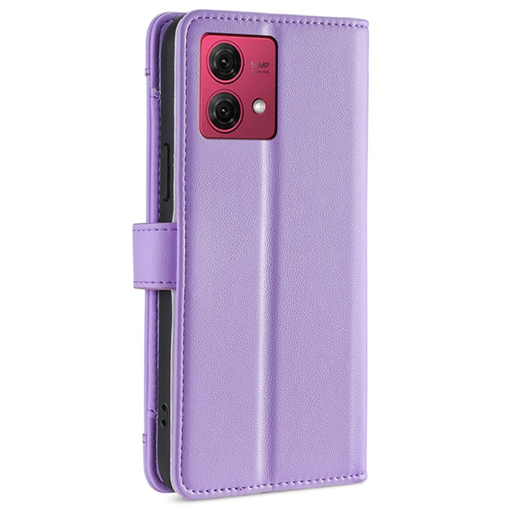 Cu clapetă pentru Motorola Moto G84 5G, Wallet Zipper Pocket, violet