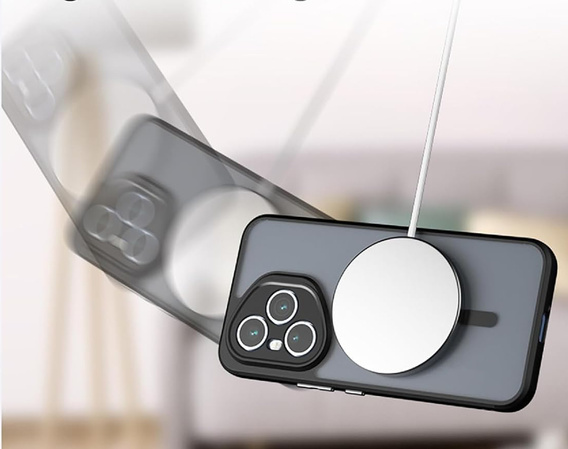 Husă pentru Honor 400 Pro 5G, pentru MagSafe, ERBORD Matt Case, negru + sticlă pentru ecran