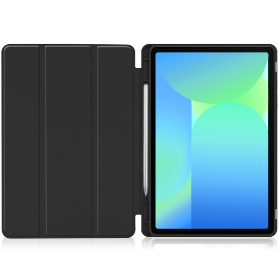 Husă pentru Samsung Galaxy Tab S10 FE+ Plus, Smartcase cu spațiu pentru stylus, negru