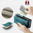 Husă CASEME pentru Samsung Galaxy Z Fold6 5G, RFID Leather Wallet, cu curea de umăr, verde