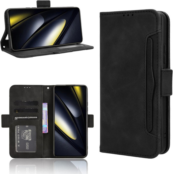 Cu clapetă pentru Xiaomi Poco F6, Card Slot, negru