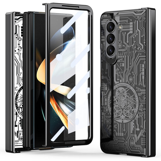 Husă pentru Samsung Galaxy Z Fold 5 5G, Mechanical Legend, negru