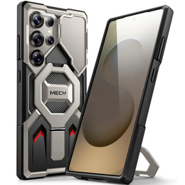 Husă pentru Samsung Galaxy S25 Ultra, seria Tongate MECH MagSafe, negru + sticlă temperată 9H