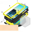 Husă blindată pentru Samsung Galaxy S22, R-JUST CamShield Slide, galben