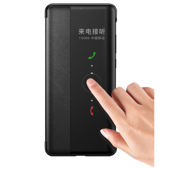 Husă cu clapetă pentru Huawei P40, Side View, negru