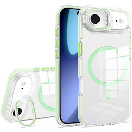 Husă pentru iPhone Air, pentru MagSafe, cu suport, transparentă cu inserții verzi