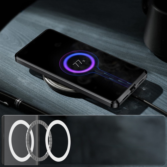 Carcasă de protecție pentru camera foto pentru Samsung Galaxy S24+ Plus, CamShield MagSafe, transparent / negru