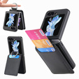 Carcasă pentru Samsung Galaxy Z Flip7 FE / Z Flip6, Card Slot Ring Case, negru