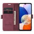 Husă pentru Samsung Galaxy A14 4G/5G, ERBORD Vintage, portofel cu clapetă, roșu