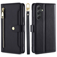 Cu clapetă pentru Samsung Galaxy A54 5G, Wallet Zipper Pocket, negru