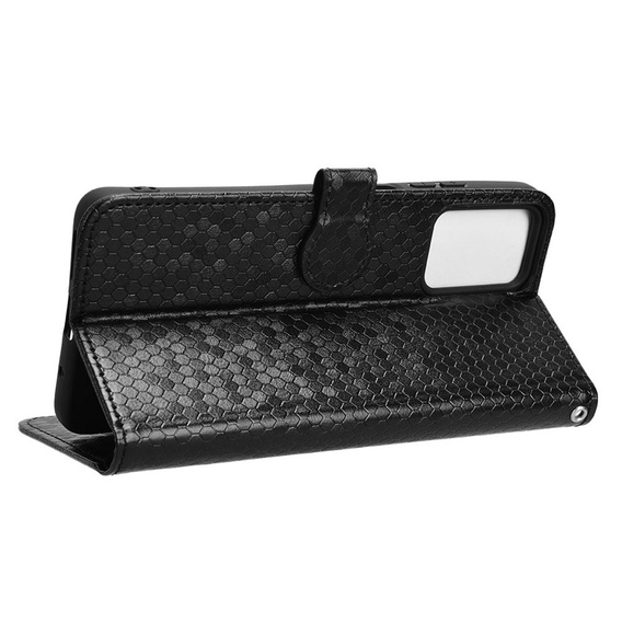 Husa cu clapetă pentru Motorola Moto G24 / G24 Power / G04, Wallet Rhombus, negru