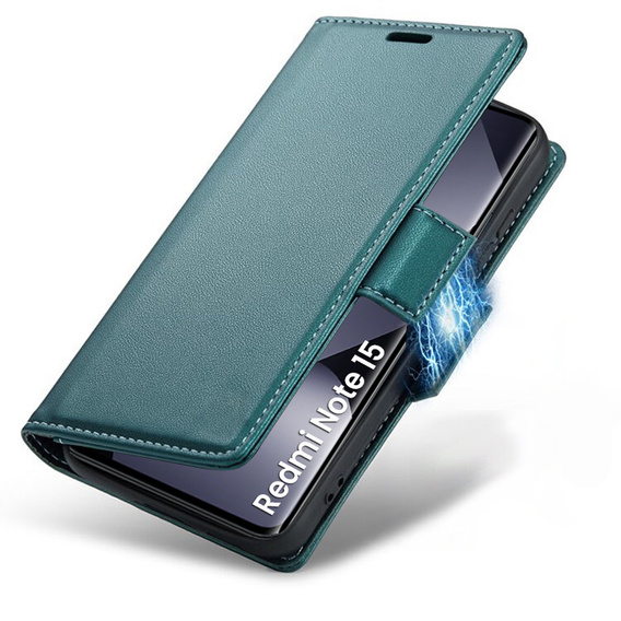 Husă flip lucioasă ERBORD Litchi pentru Xiaomi Redmi Note 15 5G