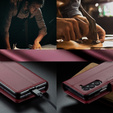 Husa cu clapetă CASEME pentru Samsung Galaxy Z Fold6 5G, Litchi Wallet, roșu