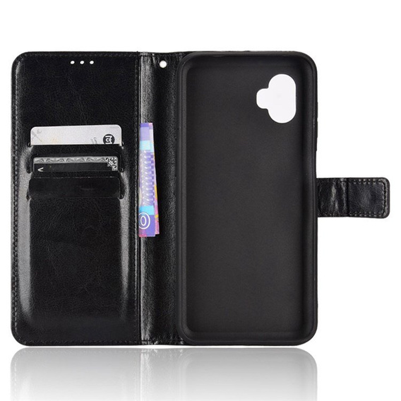 Cu clapetă pentru Samsung Galaxy Xcover 6 Pro 5G, Crazy Horse Wallet, negru
