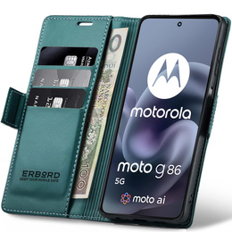ERBORD Portofel Litchi lucios cu clapetă pentru Motorola Moto G86 5G / G86 Power 5G