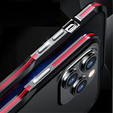 Husa LUPHIE pentru iPhone 14 Pro, Armor Bumper, negru / roșu